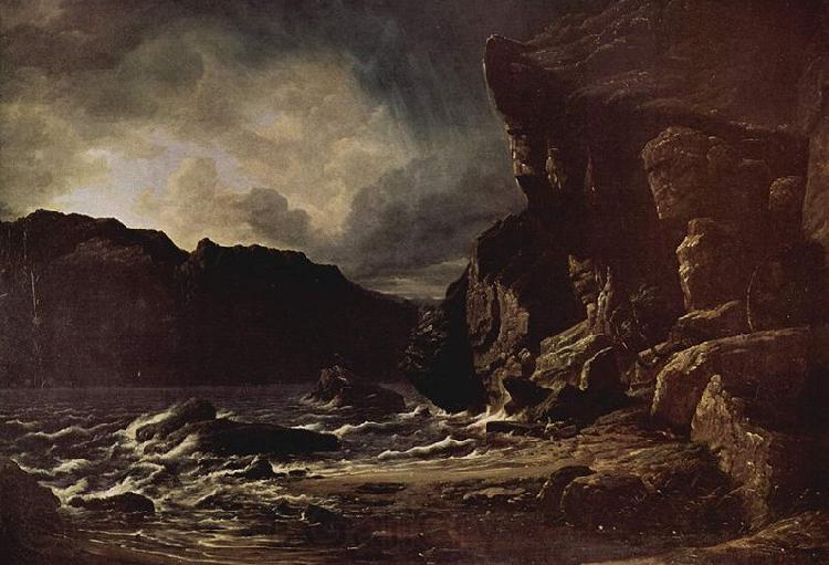 Francis Danby Liensfiord [possibly Lifjord, a part of Sognefjord Norge oil painting art
